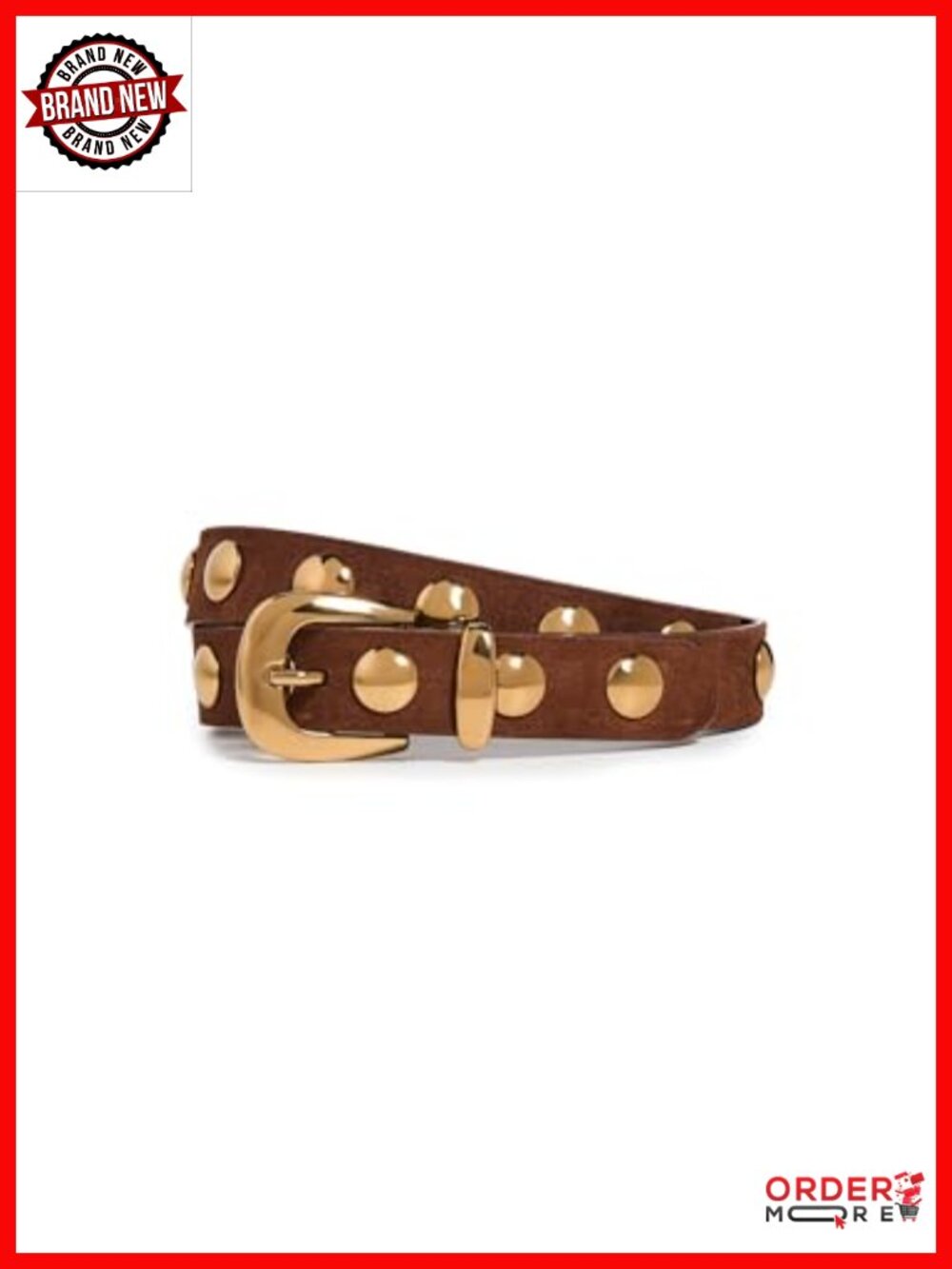 Studded Western Belt In Suede With Gold-Tone Hardware